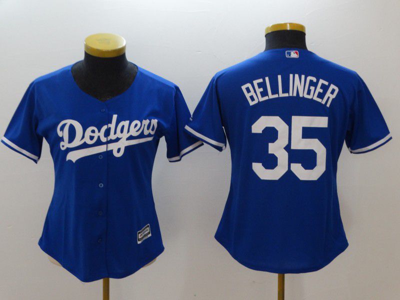 Women Los Angeles Dodgers #35 Bellinger Blue MLB Jerseys->women mlb jersey->Women Jersey